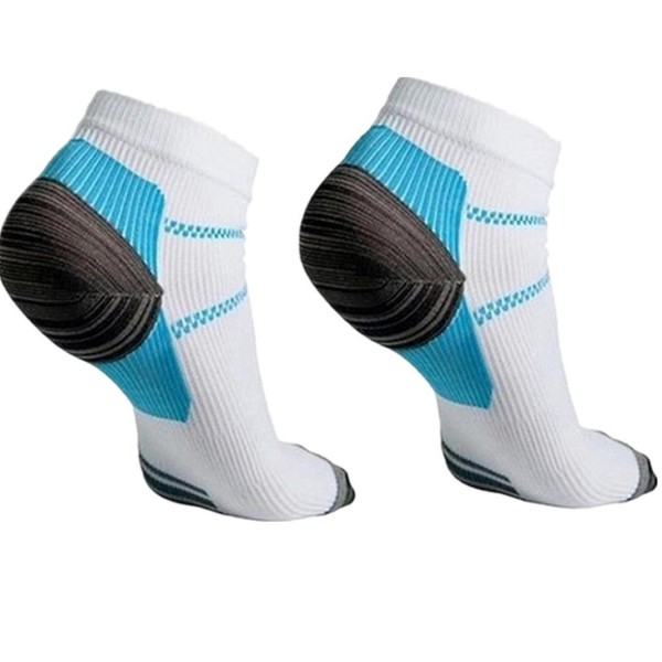 Low-Cut Plantar Fasciitis Socks for Men and Women, Heel Pain Support (2 Pairs)