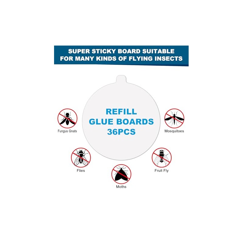 36 Pack 4.3" Refills for Katchy Indoor Insect Trap(Ultra Sticky),1:1