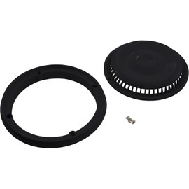 Afras Anti-Vortex Drain Cover and Ring 7.75 inch with 2 Screws - Black Pool Main Grate Replacement 10064BK ABF64