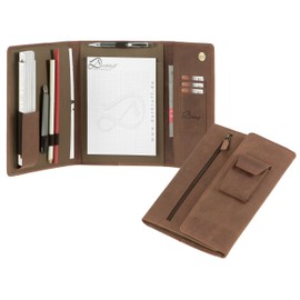 Dethloff Hunter Craftsman Folder Writing Case A5 Leather Magnetic Closure Antique Brown