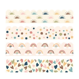 Cardkiss Boho Bulletin Board Border, 91.8 Ft Classroom Borders for Bulletin Board Decoration, Walls, Desks, Windows, Doors, Classrooms, Home School