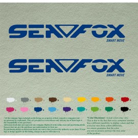 Pair of Seafox Boat Compatible Replacement Restoration Decals Sea Fox Vinyl Stickers Outboard Motor Set of 2 (36", Blue 067)