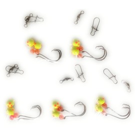 5 - Hi*Low - Pompano Rig, Surf Fishing Rig, Fishing Rigs, Double Drop Rig - Pompano, Snappers, Whiting, Drum, Spots, Etc Hand Tied w/ 30Lb Mono Line: Yellow Corkie Floats