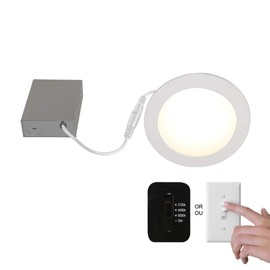 Bazz DISK800W Slim Tone Recsessed Kit, Light Switch Selectable, Energy Star, Integrated Led, Indoor/Outdoor, Easy Installation, 6.5-in, White