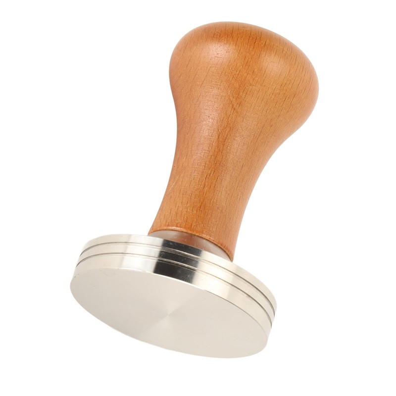 Coffee Tamper Solid Wood Handle Stainless Steel Easy to Use