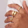Poxtex Gold Rings for Women Stackable, Wending Eternity Statement Band