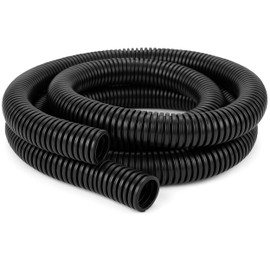 Electriduct 2" Flame Retardant Wire Loom Polypropylene Split Tubing Corrugated Conduit (48mm ID) - 10 Feet - Black