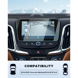 BIXUAN 2017-2023 2024 2025 Chevy Malibu Screen Protector - For Chevy Malibu (LS/RS/LT) 8 Inch Touchscreen Film, 2025 Malibu Accessories 9H Tempered Glass Infortainment Cover Anti-Fingerprints Scratch