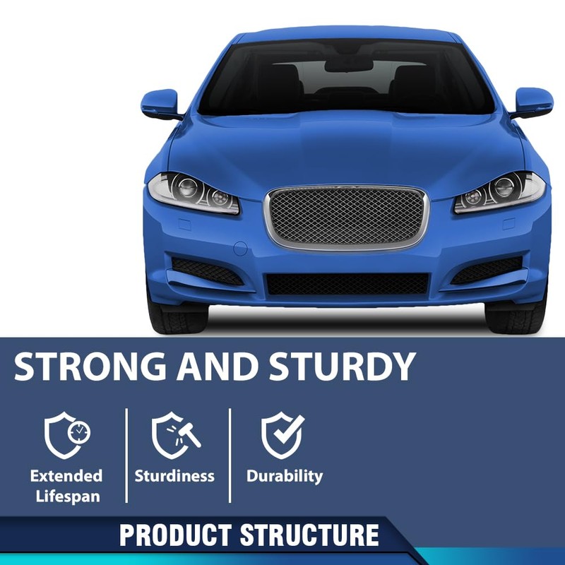 PIT66 Upper Front Mesh Grille W/Emblem Compatible with Jaguar XF