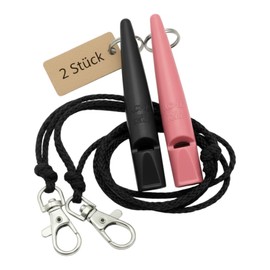 ACME Dog Whistle No. 211.5 with Whistle Band | Double Pack | 2 Whistles Including 2 Bands | Ideal for Recall - Loud and Far-reaching (Black + Honeysuckle)