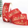 CABODYALS 22.86M 25mm Christmas Grosgrain Ribbon Holiday Ribbon Wired Red