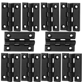 10 gabinetes de 47 mm x 47 mm de plástico negro con bisagras de rodamiento de bolas reforzadas (47 x 47 mm)