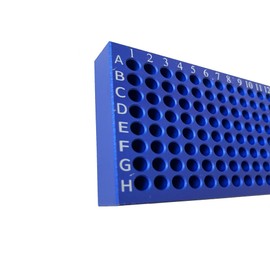 96 Well Aluminum Cooling Block, PCR Plate Cooler for 0.2 mL and 0.5ml PCR Tubes, Stripes, and 96-Wells Plates, 8 x 12 Array, Pack of One