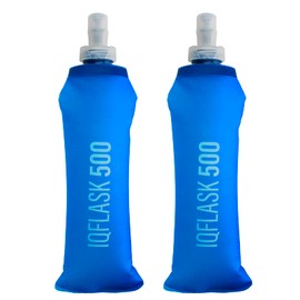 Venprodium Pack of 2 Foldable Water Bottles, 500 ml, TPU Soft Flask, Foldable Water Bottle, BPA-Free, Portable Sports Bottle, Reusable, for Hydration Backpack, Hiking, Camping and Climbing (Blue)