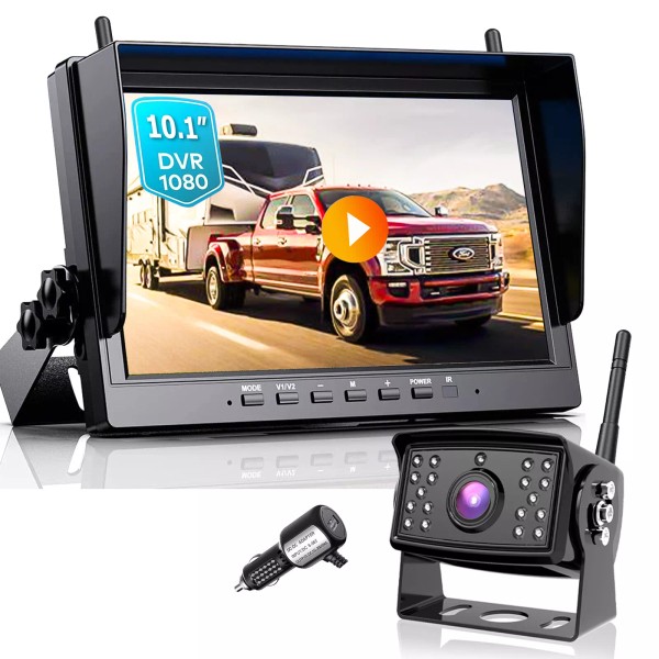 iPoster Digital Wireless 1080P IR Backup Camera & 10.1" Monitor