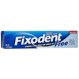 Fixodent Free Denture Adhesive Cream 2.40 oz (Pack of 12)