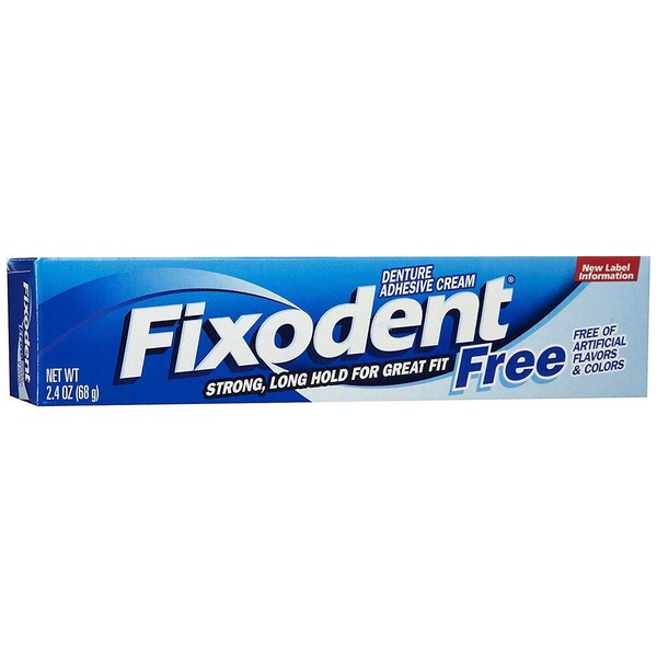 Fixodent Free Denture Adhesive Cream 2.40 oz (Pack of 12)