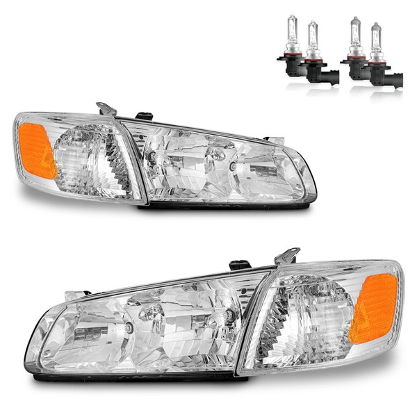 Vizotae Headlights Assembly for 2000-2001 Toyota Camry Halogen Headlamp Replacement