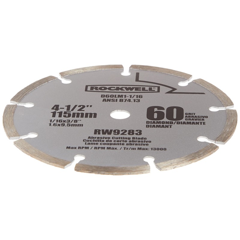 Rockwell RW9283 4 1/2-Inch 60-Grit Diamond Compact Circular Saw Blade