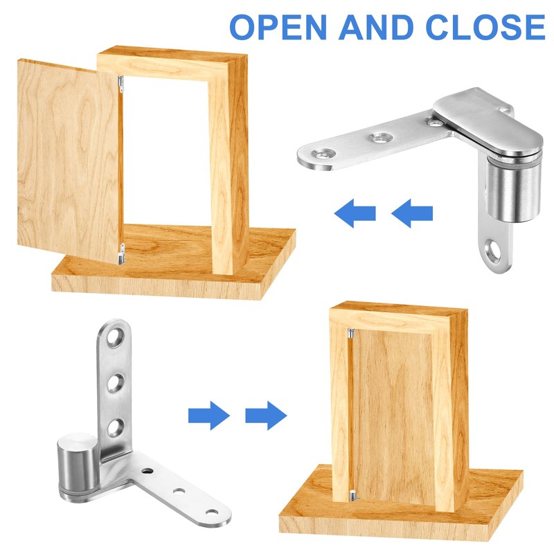 sourcing map 180 Degree Pivot Door Hinge, Stainless Steel Heavy