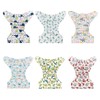 Babygoal Reusable Neutral Cloth Diapers 6 Pack with 10pcs Inserts,