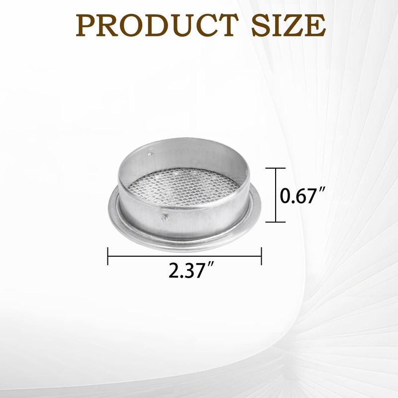 Round Aluminum Louver with Insect Screen, 2 Inches, 6-Pack