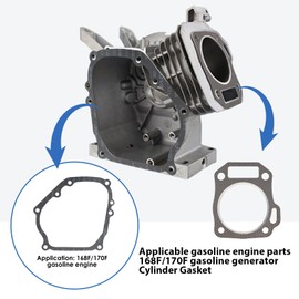 TNJPSEK Predator 212 Carburetor Exhaust Intake Gasket Rebuild Kit, Non-Hemi Carb Gasket Set Compatible with Predator 196cc 212cc GX160 GX200 Small Engine Power Equipment Upgrade Rebuild