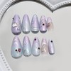 Gradient Purple Press on Nails Medium Almond Fake Nails with