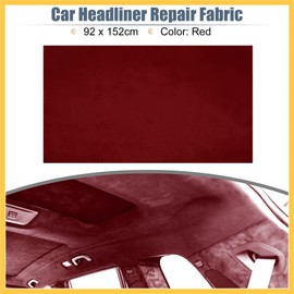 REPAIROCK Suede Headliner Fabric 36" Length x 60" Width Foam Backed for Car Truck RV SUV Interior Trim Protect Aging Broken Faded DIY Repair Replacement Red Auto Replacement Parts
