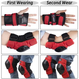 Adult & Kids Knee Pads Elbow Pads Wrist Guards Protective Gear Set for Skateboarding, Skating, Inline Skating, Roller Skating, Scooter, BMX Biking Cycling and Outdoor Extreme Multi-Sports