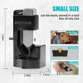 DEWINNER Hammer Lug Crimper Tool for Crimping Cables Wire Terminal Crimp 8 AWG to 4/0 Wire Gauge with 2PCS 8 AWG and 4 AWG (3/8") Wire Copper Lugs, 4PCS Dual Wall Adhesive Heat Shrink Tubing