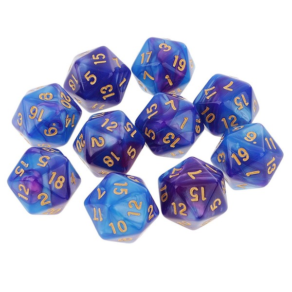 10pcs 20 Sided Dice D20 Polyhedral Dice for Dungeons and