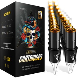 Agujas Para Cartuchos De Tatuaje 1007Rl(Paquete De 50). Diseño Resistente Y Duradero. Gran Capacidad De Almacenamiento De Tinta. Puntas Afiladas. Esterilizadas Y Empaquetadas Individualmente.