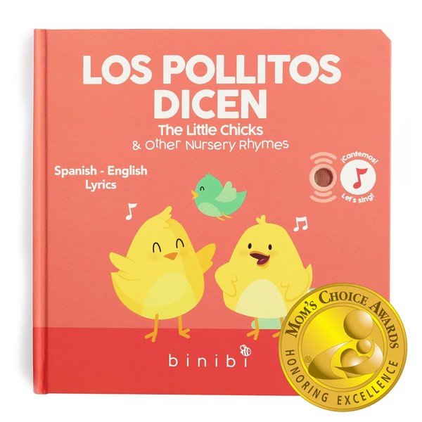 Binibi Spanish Musical Book for Babies & Toddlers 1-3 Los Pollitos Dicen & Other Nursery Rhymes | Spanish Learning for Kids | Bilingual Children's Book | Sound Book | Libro en español para bebés