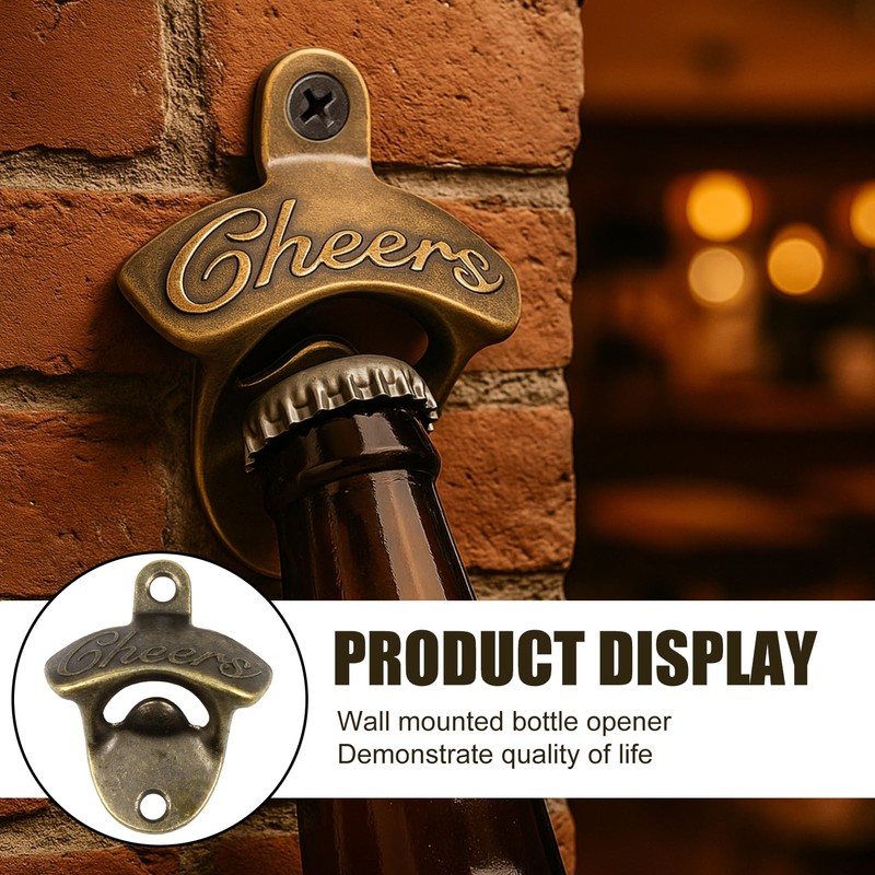 Lotnery Vintage Cast Iron Wall Mounted Bottle Opener 2-Pack with