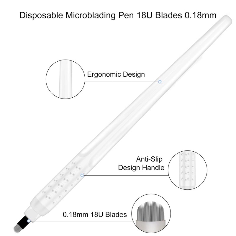 Pack of 20 Black Microblading Disposable Handpiece with Needles 18U