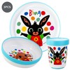 Bing 3pcs Reusable Bicolor Premium Kids Dinner Tableware Set Plate,
