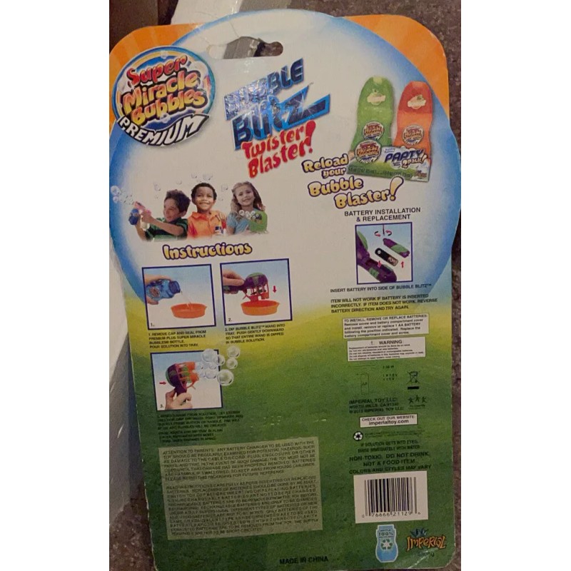 BUBBLE BLITZ TWISTER BLASTER PREMIUM MIRACLE BUBBLE BLOWER