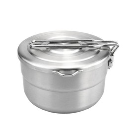 Lixada 1.5L Pentole da Campeggio Pieghevole Pentole Campeggio Pentola in Acciaio Inox per Campeggio Trekking Picnic Escursionismo