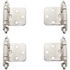 SDTC Tech 4-Pack Overlay Cabinet Door Hinges Nickel Plated Self-Closing