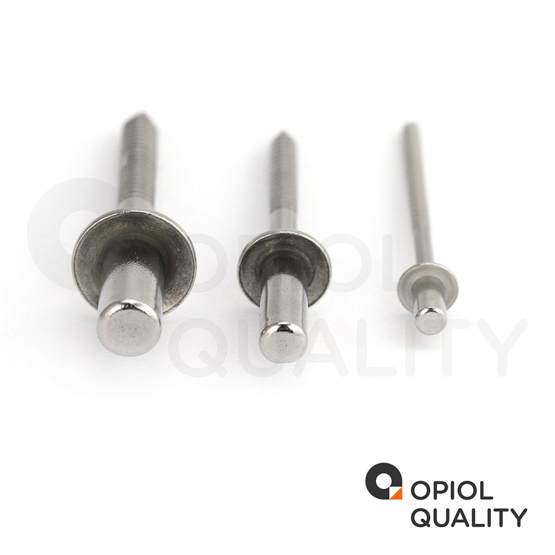 OPIOL QUALITY® Sealing Blind Rivets with Flat Head, Grooved Rivet