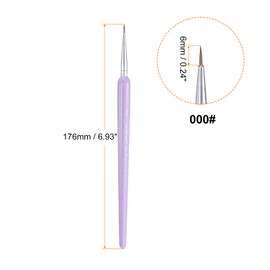 QUARKZMAN 6 Stück Detailpinsel 6mm spitz zulaufende Nylonhaare Miniaturmalpinsel für Aquarell Öl Acrylmalerei(000#), Lila