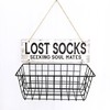 Togestar Lost Socks Laundry Sign And Basket, Wall-Mounted Lost Sock