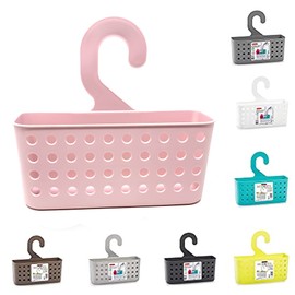 Plastific Plastic Hanging Bathroom Caddy Basket Organizer - Wall Mounted Toiletry Shower Organizer (Pink, 26 x 8 x 24 cm)