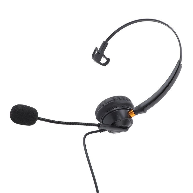 Telephone Headset with Noise Cancelling Microphone Black USB Corded Single