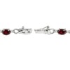 Sterling Silver Oval Polished Infinity Dainty Synthetic Ruby Tennis Bracelet