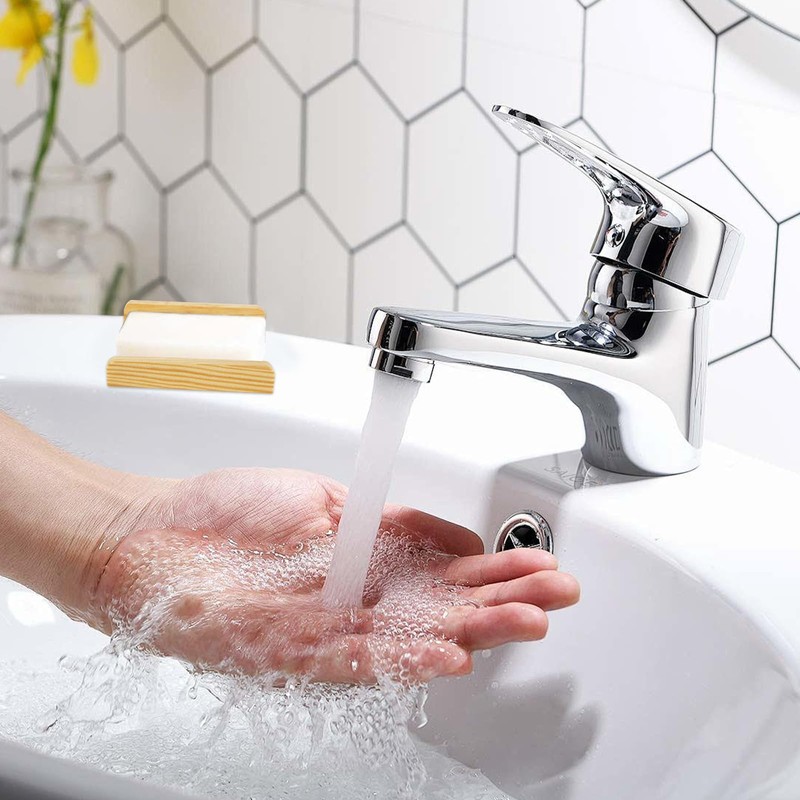 LOPYXBR 60 PCS Bamboo Soap Dish for Shower 3.3x3.5x0.7 Inch