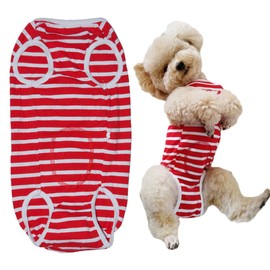 KUVEELA PET Dog Post-Surgical Outfit, Hip Pants, Sanitary Underpants, Protective Clothing, Unisex, Sterilization, For Male Neuter, Contraception, Wound Protection, Skin Disease, Breathable, Small Sized Dog, Medium Sized Dog, Red Border, M