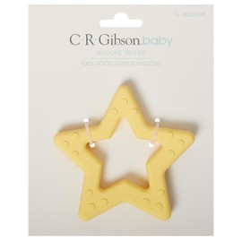 C.R. Gibson 100% Food Grade Silicone Star Baby Teether for Infants, 2.75" x 4.25", Multicolor