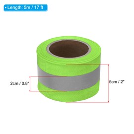 PATIKIL Reflective Tape Strip 5cm x 5M High Visibility Reflective Tape Sewing DIY Warning Safety Fabric Webbing Clothing Raincoat Fluorescent Yellow